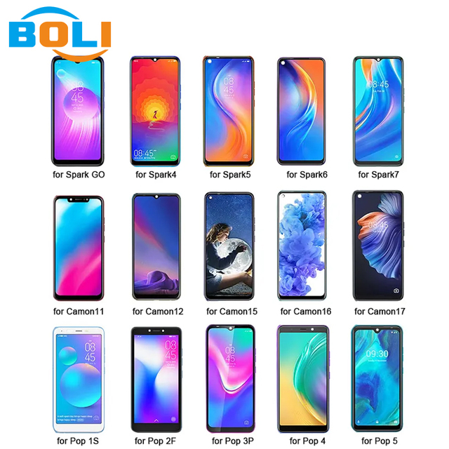Pantalla Lcd for Tecno Spark 4 5 Pro 6 Air 7 8 Lcd Camon 11 12 15 16 Premier Display for Tecno Pop 2 2F 3 4 5X Lcd Screen