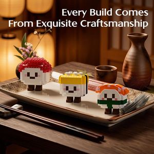 Bloques de Construcción de Sushi, Bloques de Cocina Japonesa Hechos a Mano, Adorno Pequeño y Bonito para Escritorio, Juguete Educativo de Comida de Moda - Product Image 3