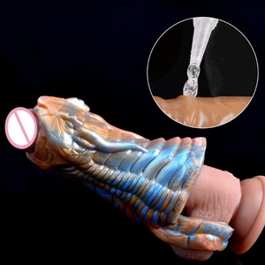NNSX Multi Color Dragon Hollow <b>Dildo</b> Penis Sheath Flexible Cock Extender Sleeve Men's Enlargement Sex Toys Penis Extender - Product Image 1