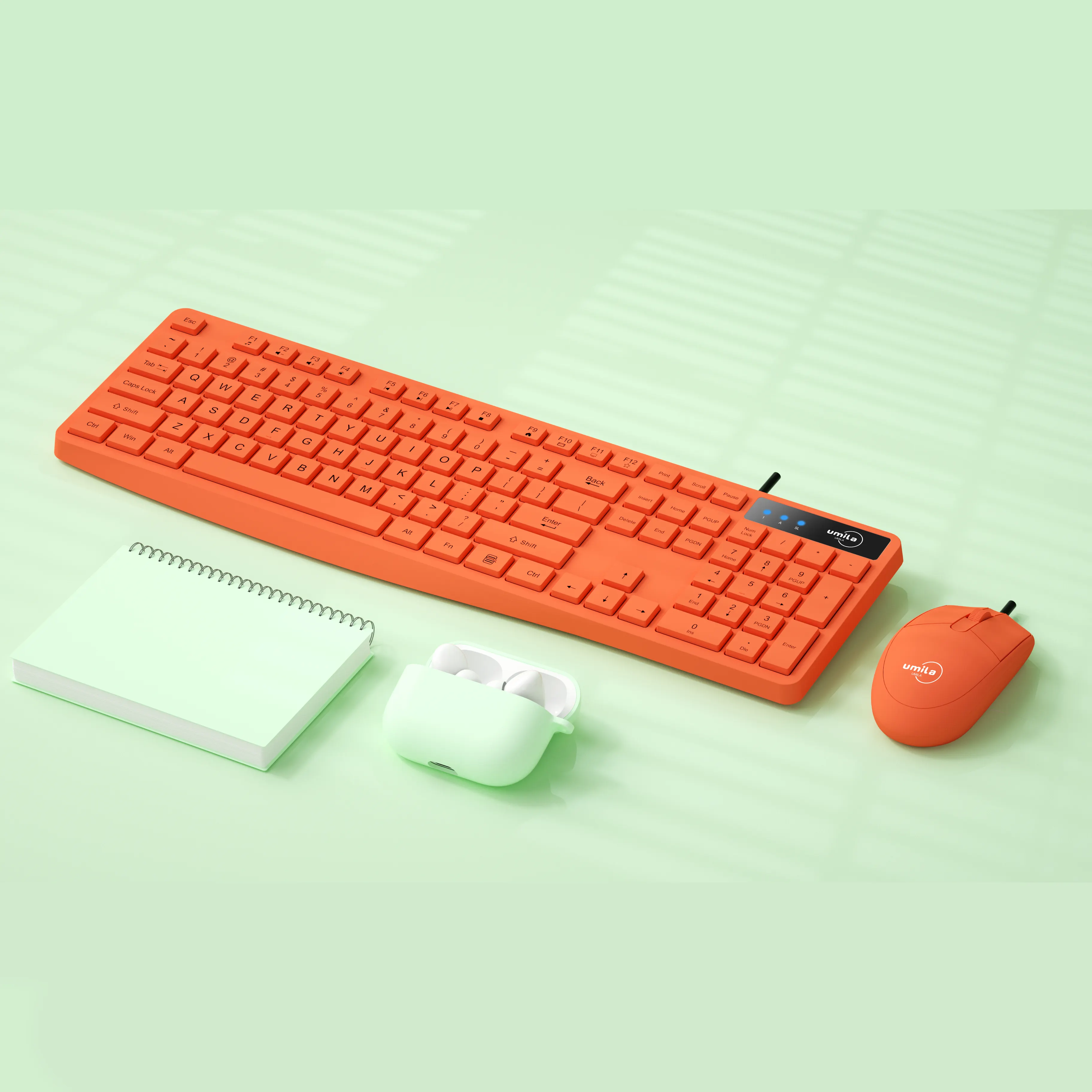 Penjualan Terbaik kualitas tinggi oem kantor kualitas standar coklat 2.4G nirkabel keyboard dan mouse untuk laptop pc
