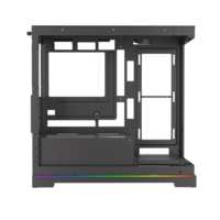 NEW Fashion 5PCI Slots PC Micro ATX Gaming Slim Case with Tempered Glass Side Panel Steel Construction ARGB Strip