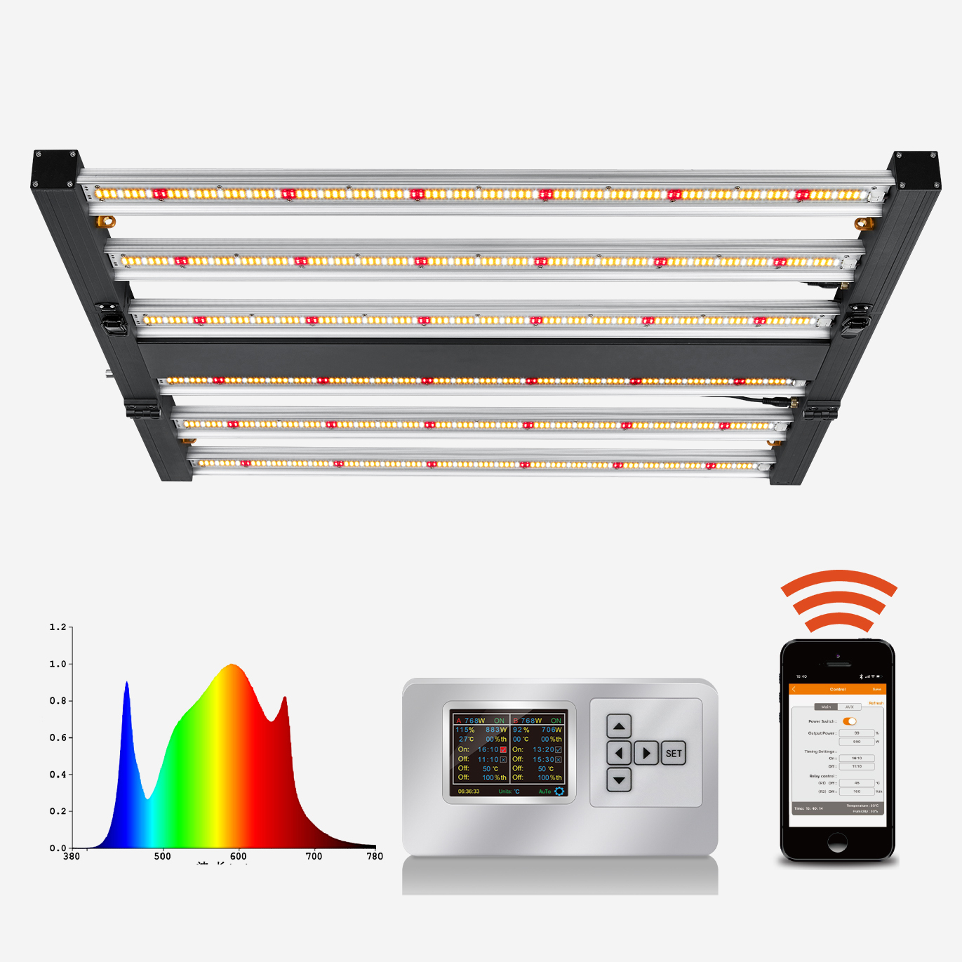 2021 New Design 720W Three-Foldable Led Grow Lights Strips Lm301H Uvb Ir Full Spectrum Led Plant Growth Lamp For Weed Growlight