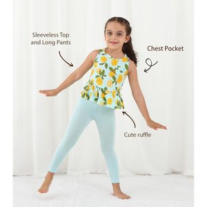 DreanHalo Ensemble 2 pièces débardeur et pantalon pour filles, en viscose de bambou, vêtements de jeu pour enfants 2T-5T - Product Image 4
