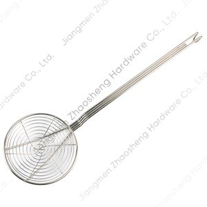 7 "سلك حلزوني مقشدة الفولاذ المقاوم للصدأ العنكبوت مصفاة المطبخ الطبخ مصفاة القلي العنكبوت مقشدة مغرفة - Product Image 1