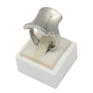 Chunky in metallo lucido Cincin geometrico da donna <span class=keywords><strong>Rock</strong></span> irregolare in acciaio grande Punk Top forma quadrata anelli curvi per gioielli da donna - Product Image 3