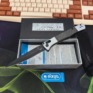 มีดพับ 4170 AXIS สแตนเลสสตีล ใบมีดหยักแบบ Drop Point ด้ามอลูมิเนียม มีดพกเกรดอุตสาหกรรม ความหนา 0.6 มม. - Product Image 1