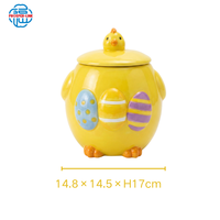 OEM ODM Nouveau Bol à Salade en Céramique 3D Créatif Peint à la Main Motif Poussin, Bol à Fruits en Céramique Personnalisé Gaufré 650ml pour Pâques