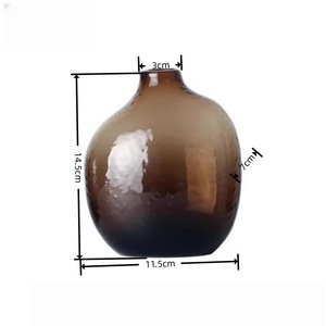 Jarrón de Vidrio Pulido con Patrón de Martillo Zen Japonés, Jarrón de Vidrio Grande de Boca Pequeña con Forma Geométrica Irregular para Sala de Estar - Product Image 5