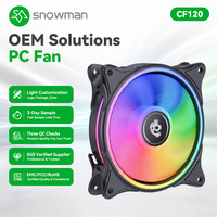 Ventilador de PC de Escritorio Silencioso SNOWMAN CF120 de 120 mm, Mini Cable de 6 Pines, 15 LED RGB, Efecto Silencioso, Almohadillas Antivibración, Ventilador de Caja