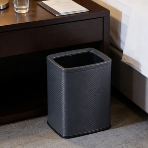 Home and guest room bathroom trash cans, hotel kitchen direct-disposal <b>bins</b>, lidless stainless steel <b>large</b>-capacity wastebaskets - Product Image 2