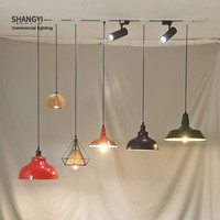 Lustre de restaurant commercial style Wabi-Sabi industriel en corde de chanvre LED COB E27 36V, éclairage sur rail pour gîte