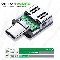 DAJIANG personalizado OTG USB C macho a USB 3,0 hembra adaptador con luz LED OEM USB Flash lector de tarjetas para uso en teléfonos móviles