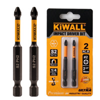 Embouts de tournevis à chocs KiWALL S2, 2 pièces, magnétiques PH2 70 mm, double absorption des chocs pour perceuse électrique