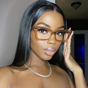 2024, montura de anteojos de moda Anti-luz azul para mujer, gafas de cristal lisas cuadradas <span class=keywords><strong>Retro</strong></span>, gafas grandes de tendencia personalizadas - Product Image 4