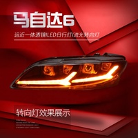 Lampu depan LED untuk Mazda 6 2003 - 2015 tahun, lampu depan perakitan dengan sinyal belok berurutan