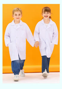 HBCチャイルドホワイトコート科学実験スーツ個人安全医師の制服幼稚園小学校パフォーマンスコスチューム - Product Image 3
