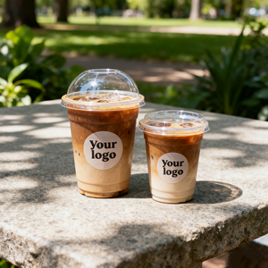 Vaso de Plástico Transparente Personalizado con Logotipo para Bebidas Frías, Té <span class=keywords><strong>Boba</strong></span>, Café, con Tapa, 8, 12, 16, 32 oz, Venta al por Mayor - Product Image 2