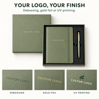 Boîte cadeau pour carnet personnalisé, emballage rigide en deux parties avec couvercle et base, avec insert pour stylo, logo personnalisé pour cadeaux d'entreprise