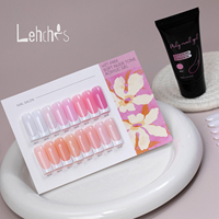 Lehchis 30g Gel Poly Nude Doux pour Extensions d'Ongles Rose Lacté Pêche Mauve pour Manucure Française Nail Art