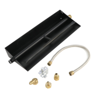 Kit de brûleur de cheminée au gaz professionnel de type H avec plaque noire, ensemble d'installation complet pour les cheminées intérieures et extérieures