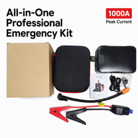 Démarreur de batterie 1000A, compresseur d'air 150 PSI, batterie externe 10000 mAh pour moteurs essence 6L et diesel 4L, charge rapide, outil d'urgence portable pour voiture