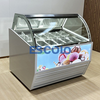 Refrigerador Comercial para Helados con 12 Bandejas, con Luz LED Interna y Controlador Digital para Heladería