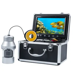 Détecteur de poisson avec câble de 15m, caméra de pêche rotatif sous-marine à 360 degrés, boîte de commande avec moniteur couleur TFT de 9 ", 2 pièces