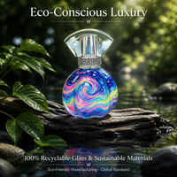 Flacon pulvérisateur de parfum en verre mat personnalisable à motif tourbillon arc-en-ciel avec sérigraphie, flacons rechargeables