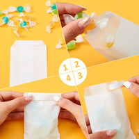 Petit emballage alimentaire de confettis en papier d'enveloppes refermables pelables personnalisées en verre pour mariage fleurs graines bougies vêtements