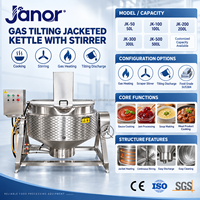Marmite de cuisson industrielle 100L à double enveloppe, chauffage direct gaz et électrique, avec agitateur, pour la transformation alimentaire et la confiserie