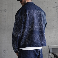 Ensemble de veste et pantalon en jean surdimensionné YSJY pour homme, avec broderie personnalisée, style streetwear, en denim épais