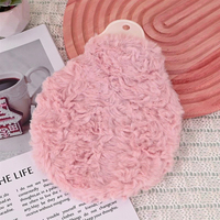 Mini Bouillotte en PVC Rechargeable avec Housse en Peluche pour Compresse Chauffante
