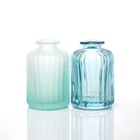 Bouteille d'aromathérapie en verre rayé 150 ml, bouteille diffuseur de parfum en verre de couleur personnalisée
