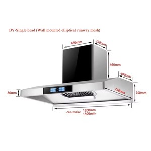 <span class=keywords><strong>Hotte</strong></span> murale commerciale à double <span class=keywords><strong>moteur</strong></span> 1000W en acier inoxydable, extracteur d'air ventilé 900mm pour restaurant, hôtel, cuisine - Product Image 4