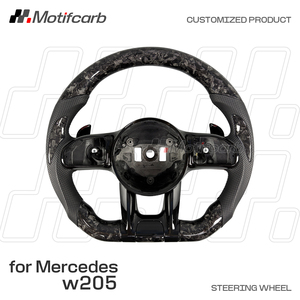 Volant personnalisé en fibre de carbone forgée noire pour Mercedes-Benz, style AMG, 2018-2023 W167 W205 W213 GT 63 Classe C GLA - Product Image 2