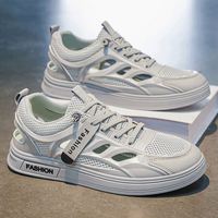 Nouvelles chaussures d'été pour hommes, respirantes, en maille ajourée, baskets tendance, polyvalentes, blanches, décontractées, chaussures de skate