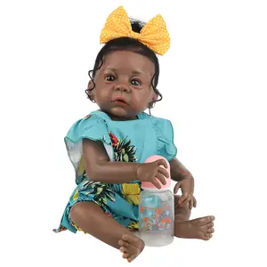 Poupée Reborn de 20 pouces, noire et brune, américaine, africaine, pour enfants, bébé, <span class=keywords><strong>bebe</strong></span>, bon cadeau, compagnons de jeu pour enfants - Product Image 1
