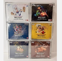 Boîte de présentation One Piece Booster Box en acrylique FB06, moderne, écologique, avec fond blanc, fermeture à bouton, taille et épaisseur personnalisables