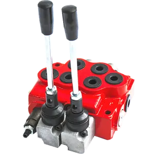 Flow 80 Liters Monoblock two spools hydraulic control valve