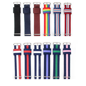 <span class=keywords><strong>Bracelet</strong></span> de <span class=keywords><strong>montre</strong></span> en nylon rayé tissé à passage unique, boucle en acier sport, <span class=keywords><strong>bracelet</strong></span> de <span class=keywords><strong>montre</strong></span> universel en <span class=keywords><strong>tissu</strong></span>, 18 mm, 20 mm, 22 mm, réglable - Product Image 1