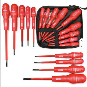 9-piece Multi-purpose Electrician Repair <b>Tool</b> Kit Insulated PP Handle Screwdriver Set Industrial Grade Magnetic <b>Plain</b> Scr - Product Image 6