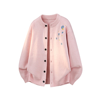 Frühling-Herbst-Stil Blumenstickerei Komfortabler Atmungsaktiver Retro Lässiger Modetrend Herren Einreihiger Strickjacken-Pullover