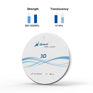 Zirdent 98mm Orthodontic Lab gigi Cad Cam Multilayer implan 42% tembus cahaya 3D <span class=keywords><strong>Zirconia</strong></span> CE bersertifikat Dental habis pakai - Product Image 5