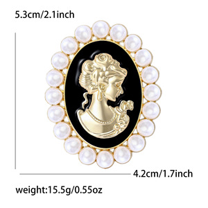 Broche <span class=keywords><strong>camée</strong></span> vintage-Broche en fausse perle <span class=keywords><strong>camée</strong></span> victorienne de style vintage bijoux pour pull-over manteau Corsage cadeau - Product Image 6