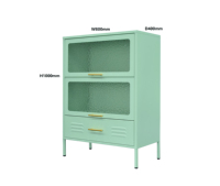 Lemari Kaca 2 Pintu Stainless Steel untuk Perabot Ruang Tamu