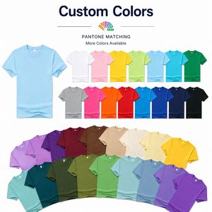 T-shirt unisexe à manches courtes en polyester 150g, col rond, été, logo personnalisé, promotion, haut de sport, blanc, bleu, vert, rose, gris, violet - Product Image 3