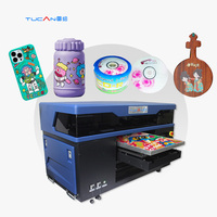 Printer UV DTF 4060 Terbaru Desktop A2 untuk Mencetak Topi Renang, Printer Inkjet Pena 2 in 1 Mesin Cetak Stiker UV DTF