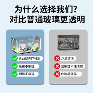 Transparent Acrylic Aquarium Rectangular Pet Fish Tank Desktop Goldfish Tank With Clear High Light Transmission Material - Product Image 5