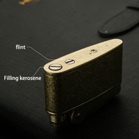 Briquet à kérosène honnête Meule vintage Mini briquet à flamme pour hommes fumant