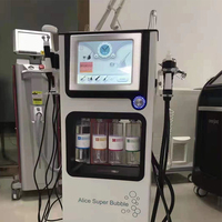Profesyonel su oksijen mikro dermabrazyon yüz temizleme ultrason RF soğuk ısı el aletleri makinesi